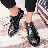 abordables Officiel-Homme Oxfords Chaussures Derby Chaussures formelles Brogue Chaussures à Bout Ailé Classique Britannique Quotidien Soirée &amp; Fête PU Argent Noir Dorée Automne