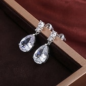 abordables Boucles d&#039;oreilles-Femmes Boucles d&#039;oreilles Poire Goutte Élégant Des boucles d&#039;oreilles Bijoux Blanche / Violet Pour Mariage Soirée 1 Paire