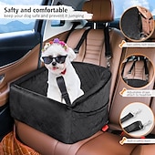 baratos Capas para bancos de automóveis-assento de carro para cães de pequeno e médio porte, assento elevatório removível e lavável para cães com menos de 30 libras, assento de carro para animais de estimação, cama de viagem com bolsos de