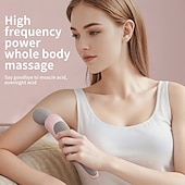 economico Massaggiatori per corpo-Massaggiatore elettrico ultra compatto ricaricabile via USB con vibrazioni ad alta frequenza per il rilassamento totale del corpo collo schiena gambe e lombari
