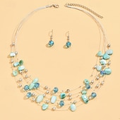 お買い得  ジュエリーセット-イヤリングセット 1セット 合金 イヤリング ネックレス 女性用 ファッション ジュエリーセット 用途 結婚式のゲスト 贈り物 祭り