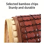abordables Fundas de asiento para coche-Cojín de bambú para asiento de coche transpirable &amp;Cojín de asiento para exteriores cómodo y de material no textil, de ajuste universal, ideal para el verano.
