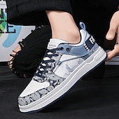 preiswerte Sneaker für Herren-Modische Herren-Sneaker – Retro-inspirierte Muster, Kunstledermaterial, ideal für Freizeitausflüge und Abenteuer in der Stadt