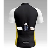 cheap Men&#039;s Jerseys-Men&#039;s Cycling Jersey Graphic Letter &amp; Number Short Sleeve Bike Tee Tshirt Top with 3 Rear Pockets UV Resistant Quick Dry Front Zipper Reflective Strips Sports Black Clothing Apparel