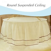 baratos Dossel e Cortinas de Cama-Canopy de cama para crianças com luzes canopy de duas camadas para cama tenda de berço de bebê para o quarto rede mosquiteiro para meninas e meninos