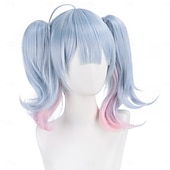 abordables Perruques d&amp;#39;anime-Perruque Synthétique Rabbit hole Droit crépu Ondulation profonde Coupe dégradée Frange Droite Fabriqué à la Machine Perruque 16 pouces A1 Cheveux synthétiques Femmes Classique Confortable Dégradé de