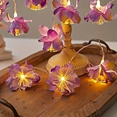 economico Strisce LED-Luci a LED a forma di fiore, stringa di luci fatate a LED da 2 m, 10 LED alimentati a batteria per Natale, Ringraziamento, San Valentino, giardino estivo, balcone, decorazione per feste