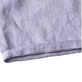 billiga Herrarnas Elite Shorts-herrshorts i 100 % linne enfärgad knälång utomhus casual daglig semester etnisk stil denim blå ljus khaki oelastisk