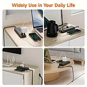 cheap Household Appliances-Flat Plug Surge Protector Power Strip with 5ft/10ft Extension Cord, 8 AC Outlets &amp; 4 USB Ports (2 USB-A, 2 USB-C)