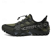 voordelige Casual Sneakers-Voor heren Sneakers Rivierschoenen Canyoning PU Leder Netstof Ademend Comfortabel Anti-slip Veters Zwart Donker paars Blauw Zomer Lente