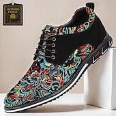 cheap Exquisite Embroidery Shoes-Men&#039;s Black and Turquoise Jacquard Brocade Dress Shoes, Eye-Catching Design, Ideal for Party Wear and Festive Occasions