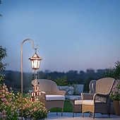 olcso Tájvilágítás-1 db kültéri napelemes szélcsengő függőlámpa pásztorkampóval, udvari kert, park, füves ösvény, tájfény, hangulat dekorációs lámpa