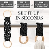 economico Tende macrame e stringa-Anello per asciugamano in crochet boho regalo per la festa della mamma supporto per asciugamano in macramè da cucina anello porta asciugamani in macramè anello per asciugamani da appendere in crochet
