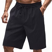 cheap Casual Shorts-Men&#039;s Shorts Summer Shorts Beach Shorts Casual Shorts Pocket Drawstring Elastic Waist Plain Comfort Breathable Short Outdoor Vacation Sport Casual Black White
