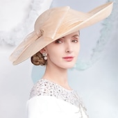 abordables Sombreros de Fiesta-Sombreros de lino, sombrero bombín o cloche, sombrero para el sol, sombrero sinamay, boda, fiesta de té, boda elegante con lazo, tocado.