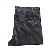 economico pantaloni casual-Per uomo Pantaloni Chinos Pantaloni Estivi Pantaloncini in ecopelle Tasca Semplice Comodità Traspirante Vacanza Quotidiano Ferie Vacanza Casual Nero