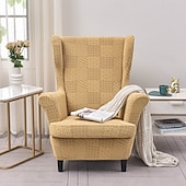 economico Rivestimento sedia wingback-Copertura per poltrona a orecchioni Geometrico Stampato e jacquard Poliestere Copriletto