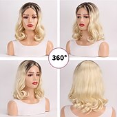 cheap Synthetic Trendy Wigs-Synthetic Wig Wavy Curly Weave Middle Part Asymmetrical Machine Made Wig 30 inch A1 Synthetic Hair Women&#039;s Classic Comfortable Color Gradient Mixed Color