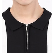 preiswerte Klassisches Poloshirt für Herren-Herren Polo Strick-Polopullover Geschäft Lässig Revers Kurzarm Formell Gestreift Streifen Patchwork Sommer Ganzjahres Schwarz Weiß Grün Polo