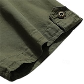 voordelige Werkhemden voor heren-Voor heren Overhemd Zomer overhemd Normaal shirt Overhemd met knopen Cargoshirt Diep Blauw khaki Leger Groen Beige Grijs Korte mouw Effen Overhemdkraag Vakantie Hawaii Zak Kleding 100% katoen Modieus