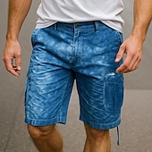preiswerte Draussen-Herren Cargo-Shorts Outdoor Shorts Camping-Shorts Shorts mit Camouflage-Muster Wander-Shorts Mehrere Taschen Gerader Schnitt Batik Tarnung Feuchtigkeitsableitend tragbar Knielang Lässig Täglich Ferien