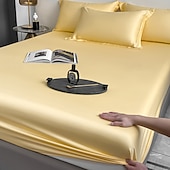 abordables Parures de draps-Drap-housse en soie glacée pièce unique housse de lit en soie glacée d&#039;été protège-matelas Simmons ensemble de trois pièces
