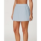cheap Women's Skirts &amp; Skorts-Women's Solid Colored Casual Skirt Tennis Skirts Tennis Skirts with Shorts Pleated UPF50+ Quick Dry Tennis Golf Pickleball Bottoms Black Ivory Light Green Tennis Clothing