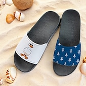 tanie Sandały wakacyjne-Męskie Pantofle Drukuj buty Druk 3D Kapcie na zewnątrz Kapcie plażowe Codzienny Styl plażowy Codzienny Plaża Polichlorek winylu Wodoodporny Wygodny Niepoślizgowy / a Czarny i biały Zielony