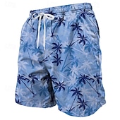 billiga Tropiska växter och blommor-Herr Kokosnötsträd Gradientfärg Tropiska växter Badshorts Boardshorts Medium Midja Hawaiisk Strandsemester Sidfickor Mesh foder Elastisk dragsko i midjan Designer Kläder