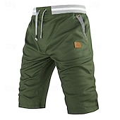 baratos shorts de trabalho-Homens Shorts sociais Burmuda Shorts Shorts de trabalho Bolsos Com Cordão Tecido Conforto Respirável Comprimento do joelho Ao ar livre O negócio Moda Casual Preto Azul