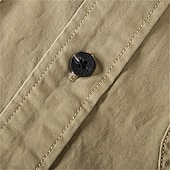 preiswerte Arbeitshemden für Herren-Herren Hemd Sommerhemd Freizeithemd Knopfhemd Cargohemd Dunkel Blau Kaki Armeegrün Langarm Einfach Hemdkragen Urlaub Hawaiianisch Tasche Bekleidung 100% Baumwolle Mode Lässig Bequem