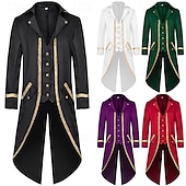 abordables Vêtements d&amp;#39;extérieur-Rétro Vintage Rococo Médiéval Manteau Smoking Queue-de-pie Homme Royal Halloween Carnaval Soirée LARP Foire de la Renaissance Adulte Manteau Toutes saisons