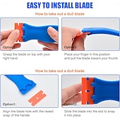 cheap Tool Accessories-Plastic Razor Blade Scraper and 100 Pcs Blades, Remove Label Decal Tool,Forwithout Scratches Plastic Razor Blade Scraper, Adhesive Remover for Kitchen Appliances,Stickers and Paints on Window
