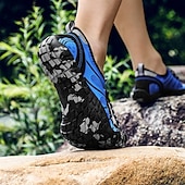 preiswerte Sneaker für Herren-Herren Sneaker Barfußschuhe Upstream-Schuhe Canyoning PU Leder Netz Bequem Rutschfest Atmungsaktiv Schnürung Rot + Grau Blau Grau Sommer Frühling
