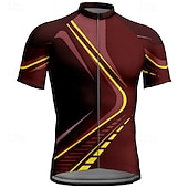 abordables Maillots pour hommes-Homme Maillot de cyclisme Géométrique Manche Courte Cyclisme T-shirt Maillot avec 3 poches arrière VTT Vélo tout terrain Séchage Rapide Design Anatomique Évacuation de l&#039;Humidité Respirant Des sports