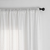 baratos Cortinas Transparentes-Cortina Vertical de Estilo Minimalista Moderno com Listras Imitando Linho para Sala de Estar Quarto Sala de Jantar Telas de Janela Semi Transparentes