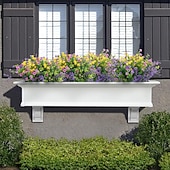 cheap Artificial Plants &amp; Flowers-24pcs Artificial Flowers for Outdoors, UV Resistant Faux Plants, Outdoor Artificial Flower Arrangement, Plastic Fake Flowers for Garden Patio Decoration
