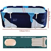 cheap Pools, Hot Tubs &amp; Supplies-1pc Portable Folding Contemporary Soaking Bath Tub Rectangle Shape, Efficient Temperature Retention for Hot and Cold Spa, Sauna, and Ice Baths - Ideal for Home SPA and Adult Shower Use, Therapeutic Soaking Unique Bathtub