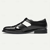 cheap Premium Leather Sandals-Men&#039;s Leather Sandals with Closed Toe – Breathable Non-Slip Summer Shoes for Formal Gatherings, Church  and Outdoor Wear