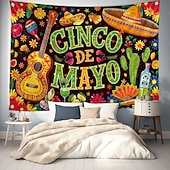 olcso Ünnepi faliszőnyegek-Cinco de Mayo Mexikói Fali Tapeszti Falikép Nagy Tapeszt Múzeum Dekoráció Fénykép Háttér Pléd Függöny Otthon Hálószoba Nappali Dekoráció