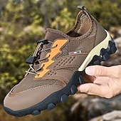 preiswerte Sneaker für Herren-Herren Sneaker Upstream-Schuhe Canyoning Lässig Outdoor PU Leder Netz Atmungsaktiv Bequem Rutschfest Schnürung Schwarz Braun Khaki Sommer Frühling