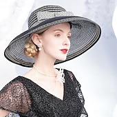 economico Cappelli per feste-Cappello di tulle  intrecci Kentucky Derby  Cappelli  Copricapi con fiori 1pc Matrimonio  Occasione speciale  Copricapo casual abito per impressionare Abito per il giorno delle corse 2025