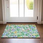 billige Dørmatter-Flerfargede Blomster Dørmatte Kjøkkenmatte Gulvmatte Antiskli Områdetepp e Olje Bevis Matte Innendørs Utendørs Matte Soveromsdekor Badmatte Inngangsmatte