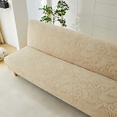 ieftine Futon Sofa Cover-țesătură jacquard husă canapea extensibilă fără brațe huse canapea protector elastic husă bancă