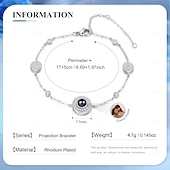 baratos Presentes Personalizados-Pulseira de projeção de fotos personalizada, o melhor presente personalizado para ela, joias de luz e sombra – dia das mães, dia dos namorados, natal, aniversário, presente de aniversário para mãe,
