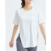 cheap Women&#039;s Shirt-US Open Women&#039;s Tops Sport Shirt Tennis Shirt Short Sleeve Split Side Split Tennis Golf Pickleball Crew Neck Solid Colored Top Black White Pink Tennis Clothing