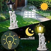 preiswerte Landschaftslichter-1 pc led outdoor landschaft lichter engel umarmung buch mutter und kind harz anhänger lampe hof garten rasen pfad park landschaft lampe dekorative lampe