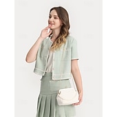 baratos Casamento ACC-Bolsa clutch vintage com alça de pérola para mulheres – elegante bolsa transversal de cetim texturizado para casamentos, festas noturnas e eventos formais