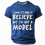 billige Morsomme T-skjorter for menn-Herre Morsom Slang T skjorte Kortermet T skjorte 3D-utskrift Crew-hals Skjorte Mote Daglig Fritid Gate Avslappet Daglig Svart Rød Blå Sommer Vår Klær S M L XL XXL XXXL 4XL