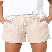 levne Šortky-Dámské šortky baggy kalhoty chinos móda streetwear základní krátké vysoký pas jednobarevné kapsy elastický pás pohodlné měkké mikroelastické venkovní ulice černá khaki světle modrá šedá léto